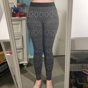 Light Fleece Lined Winter Pattern Leggings